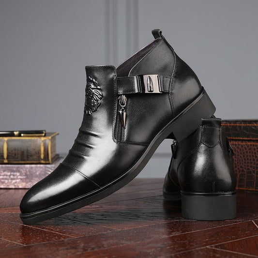 Italian Handmade Leather Zipper Men's Boots