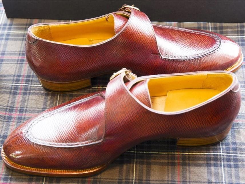 Italian Handmade Classic Genuine Leather Monk Shoes