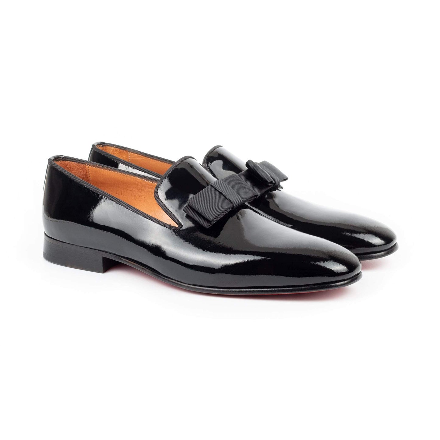 Elegant Bow Glossy Leather Men's Dress Shoes