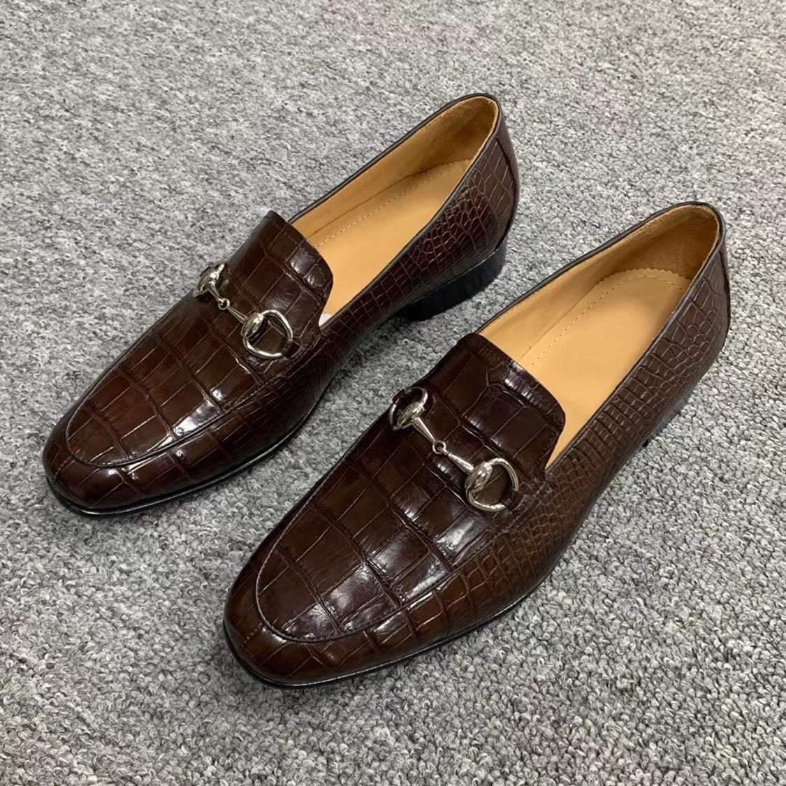 Men's Shoes Genuine Crocodile Alligator Skin Leather Handmade