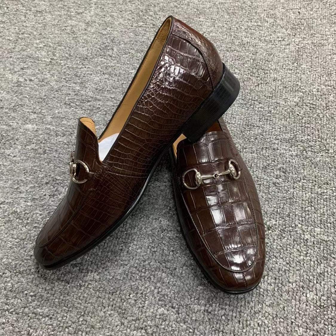 Men's Shoes Genuine Crocodile Alligator Skin Leather Handmade