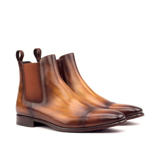 COGNAC MEN'S HAND-PAINTED CHELSEA BOOT